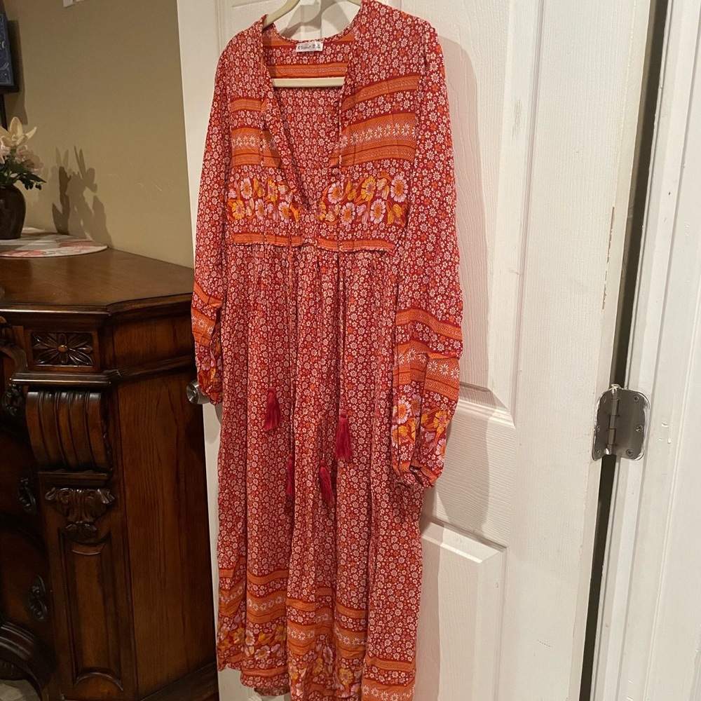 Bohemian Floral Long Sleeve Dress